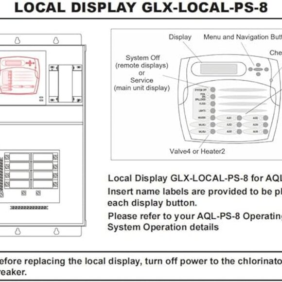 GLX-Local-PS-8 Local Display Keypad Replacement for Hayward Goldline Aqua Logic - Picture 5 of 6